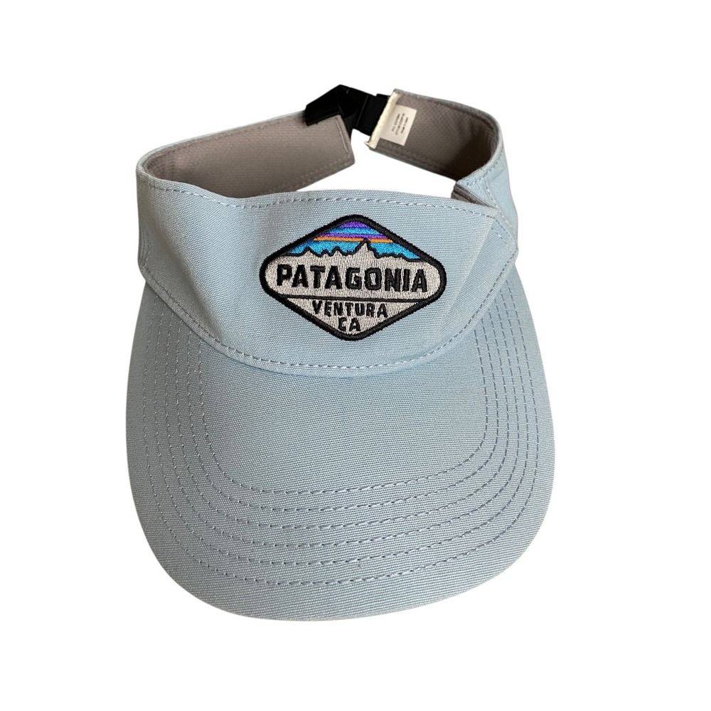 Patagonia Sportswear Visor Hat Light Blue Ventura California Logo Adjustable OS